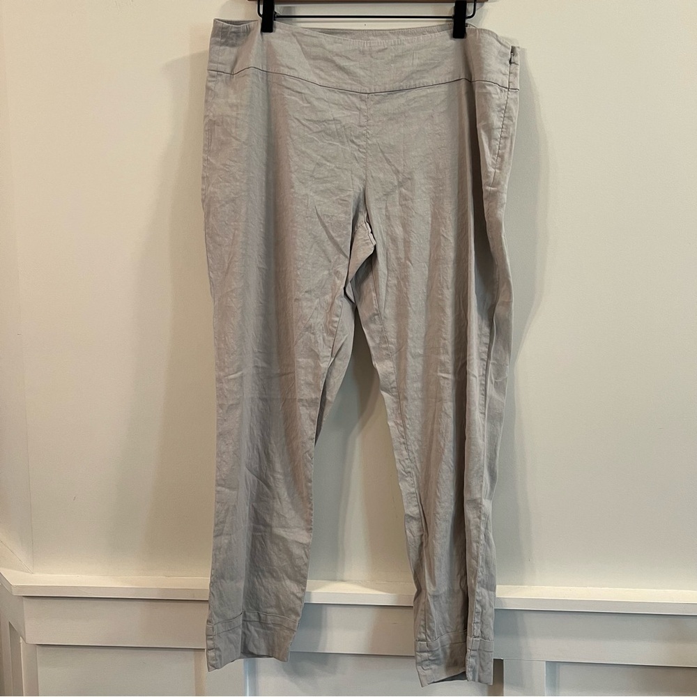 Women’s Eileen Fisher gray linen blend career slacks size large L
